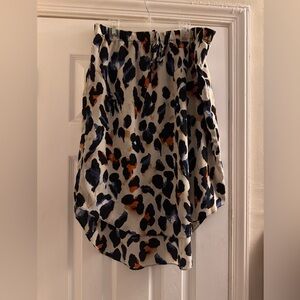 SHEIN Asymmetrical Leopard Print Skirt - Black, Brown, Cream